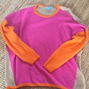 CeCe Vibrant Pink and Orange Sweater